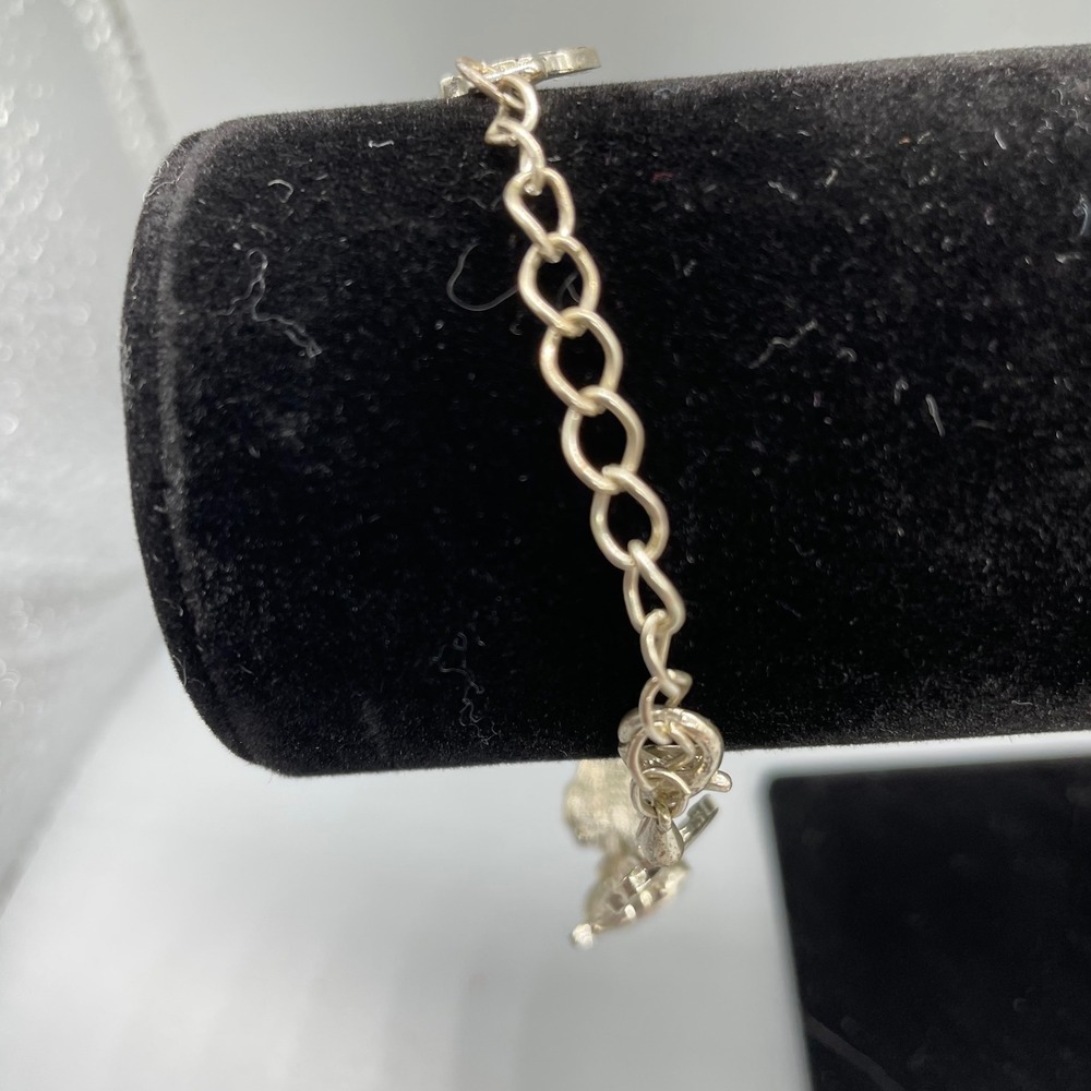 Silver Tone Nautical Beach Charm Bracelet Seashell Starfish Sand Dollar Coastal - Picture 3 of 5